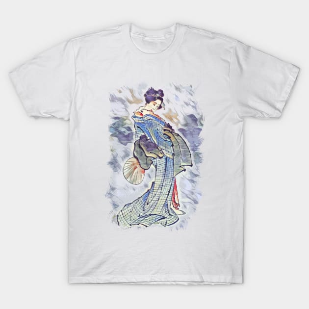 Beautiful Geisha / Vintage japanese art style T-Shirt by Naumovski